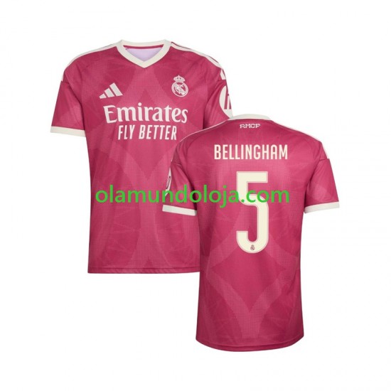 Camisola Real Madrid Jude Bellingham 5 Homem Equipamento Terceiro 2026-2027 Manga Curta